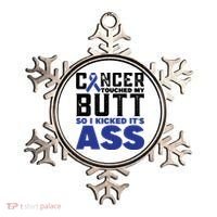 Cancer Touched My Butt So I Kicked Its Ass Funny Colon Cancer Awareness Ornament thumb 0