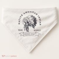 Cherokee Tribe Native American Indian Pride Respect USA-Made Doggie Bandana thumb 0
