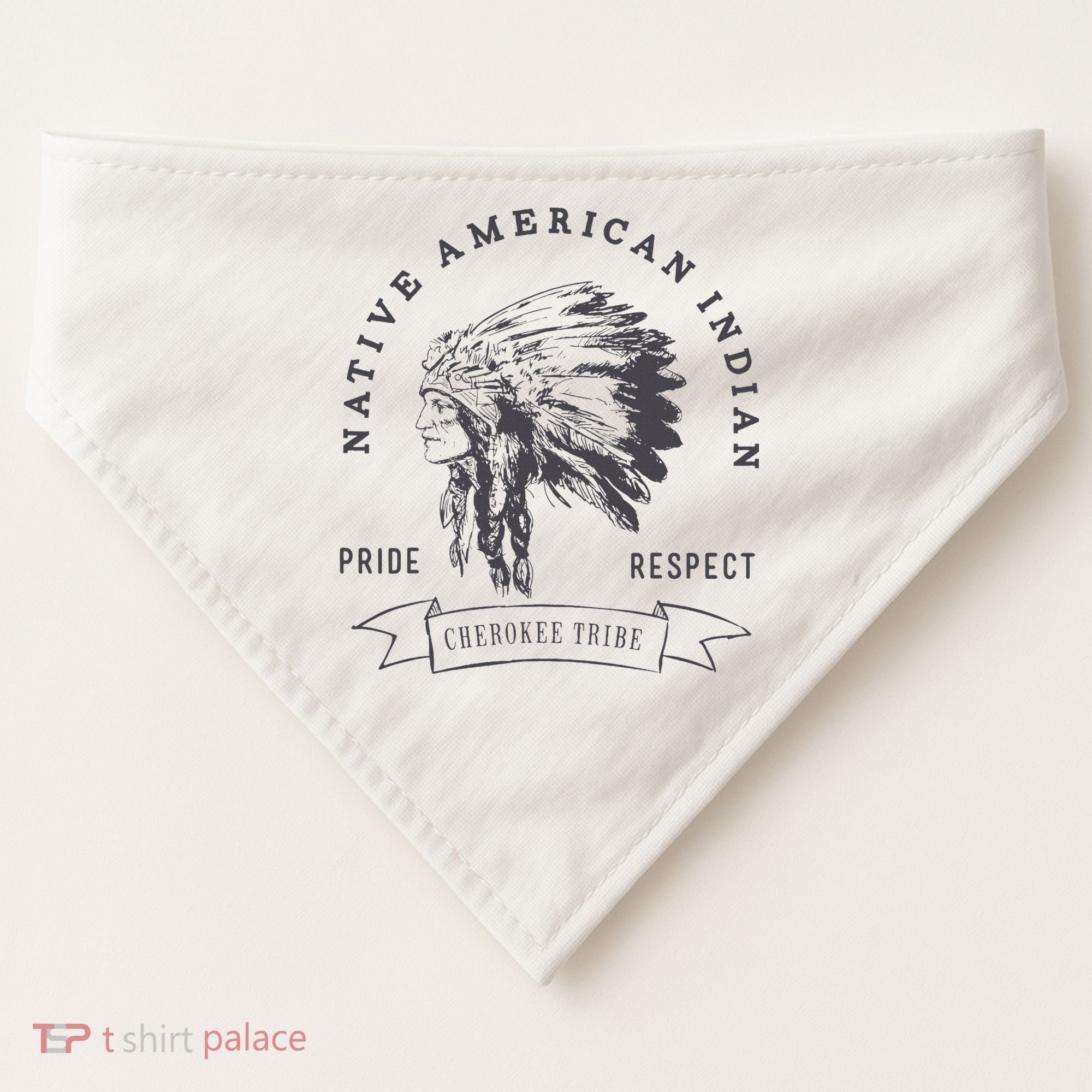 Cherokee Tribe Native American Indian Pride Respect USA-Made Doggie Bandana