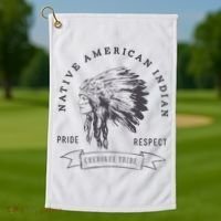 Cherokee Tribe Native American Indian Pride Respect Golf Towel thumb 1