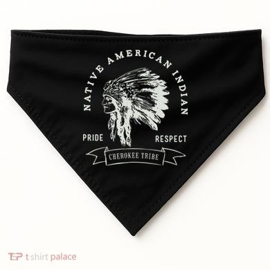 Cherokee Tribe Native American Indian Pride Respect Design USA-Made Doggie Bandana
