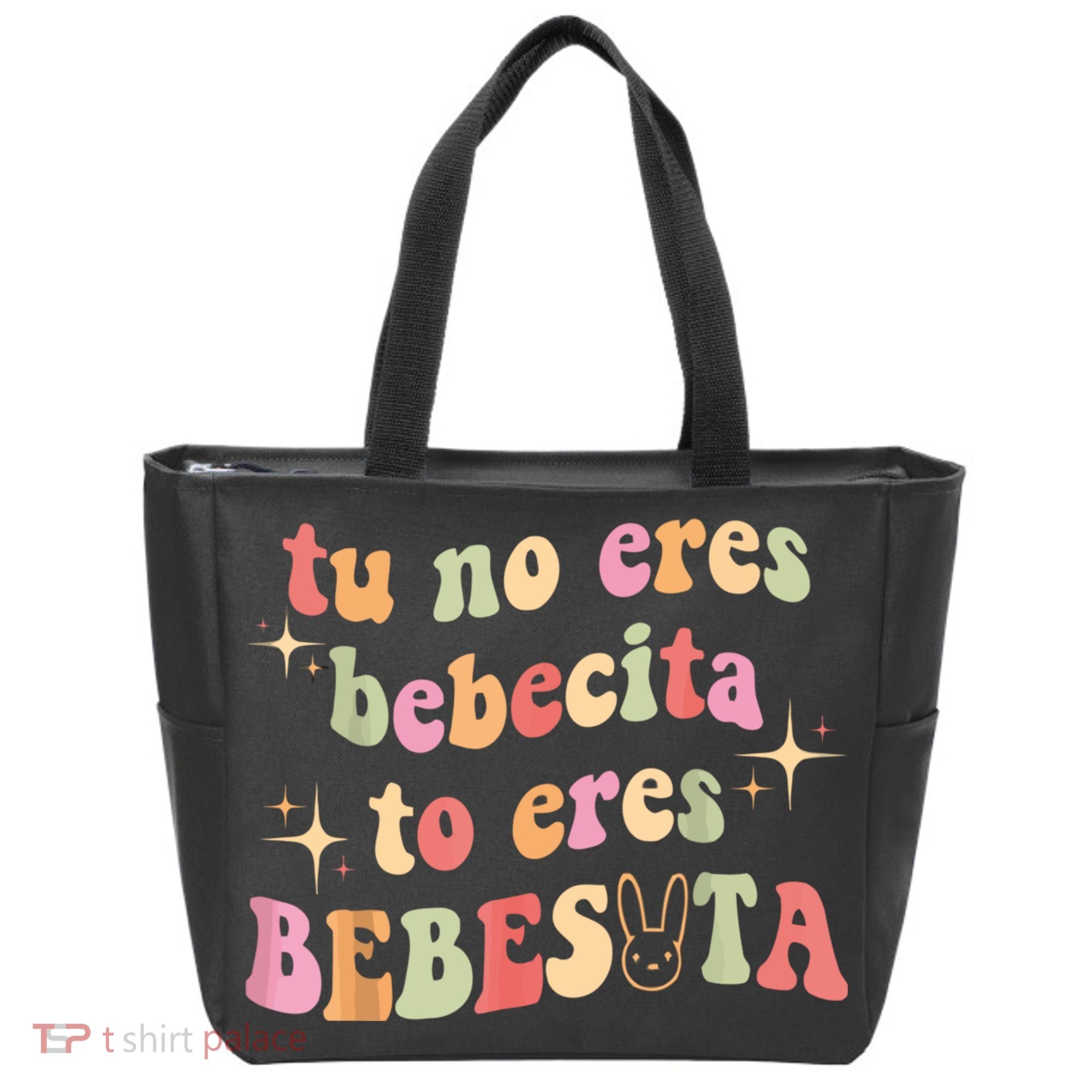 Cute Tu No Eres Bebecita To Eres Bebesota B Bunny Retro Tote Bag