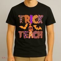 Cute Trick Or Treat Halloween Patterns T-Shirt thumb 3
