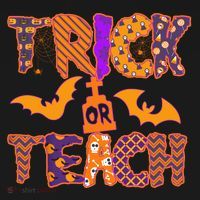 Cute Trick Or Treat Halloween Patterns Button thumb 1