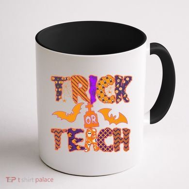 Cute Trick Or Treat Halloween Patterns Coffee Mug back
