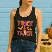 Cute Trick Or Treat Halloween Patterns Women's Tank Top thumb 2