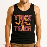 Cute Trick Or Treat Halloween Patterns Tank Top thumb 3