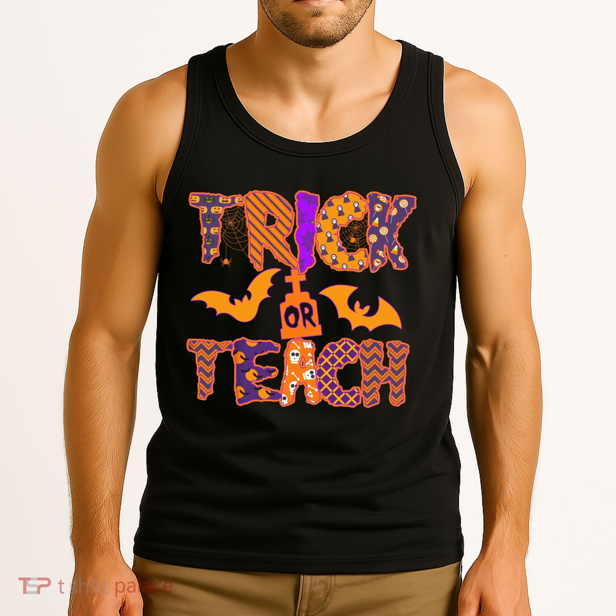 Cute Trick Or Treat Halloween Patterns Tank Top
