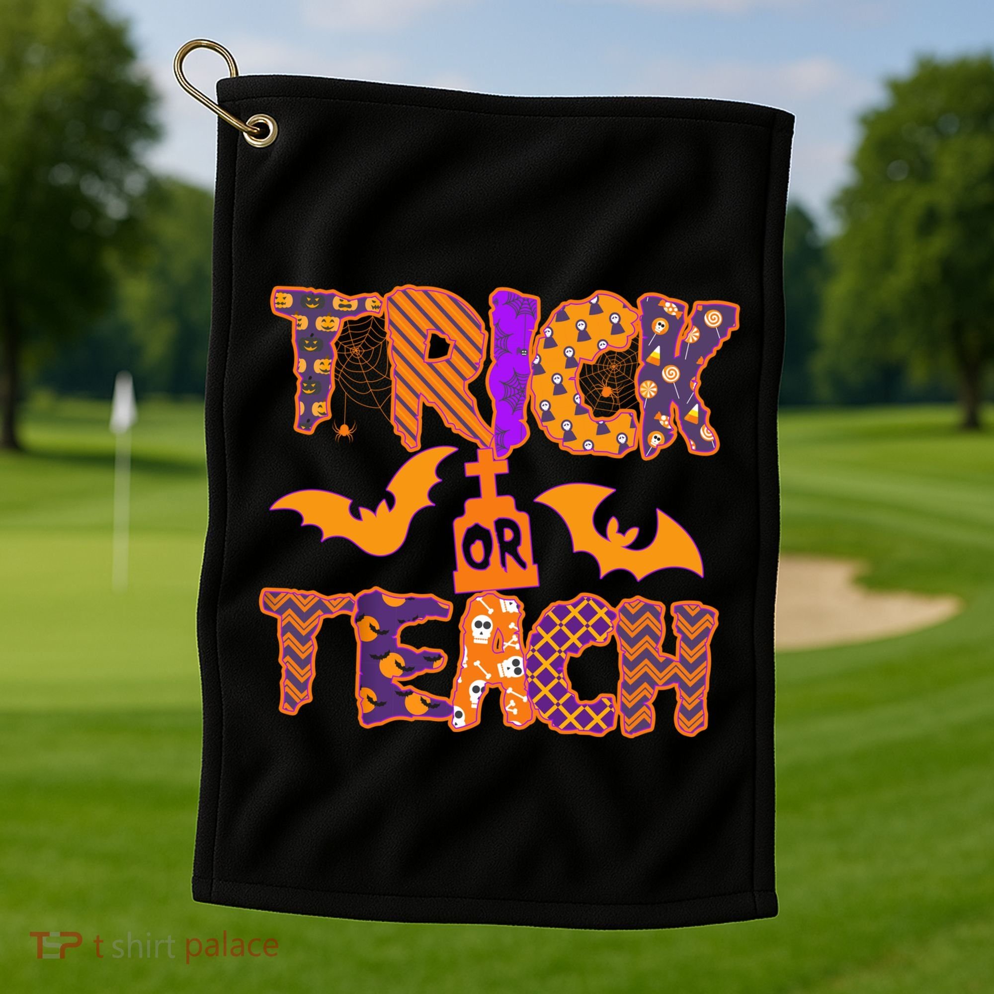 Cute Trick Or Treat Halloween Patterns Golf Towel