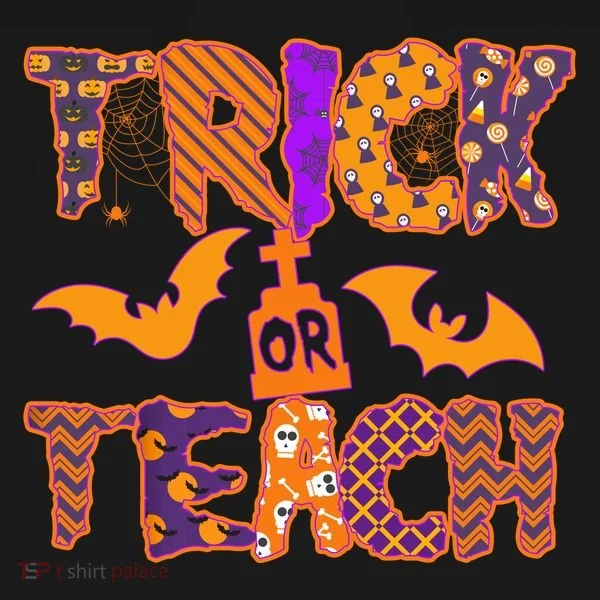 Cute Trick Or Treat Halloween Patterns Women's T-Shirt