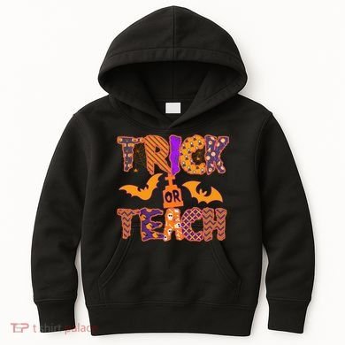 Cute Trick Or Treat Halloween Patterns Kids Hoodie