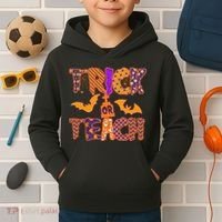 Cute Trick Or Treat Halloween Patterns Kids Hoodie thumb 2