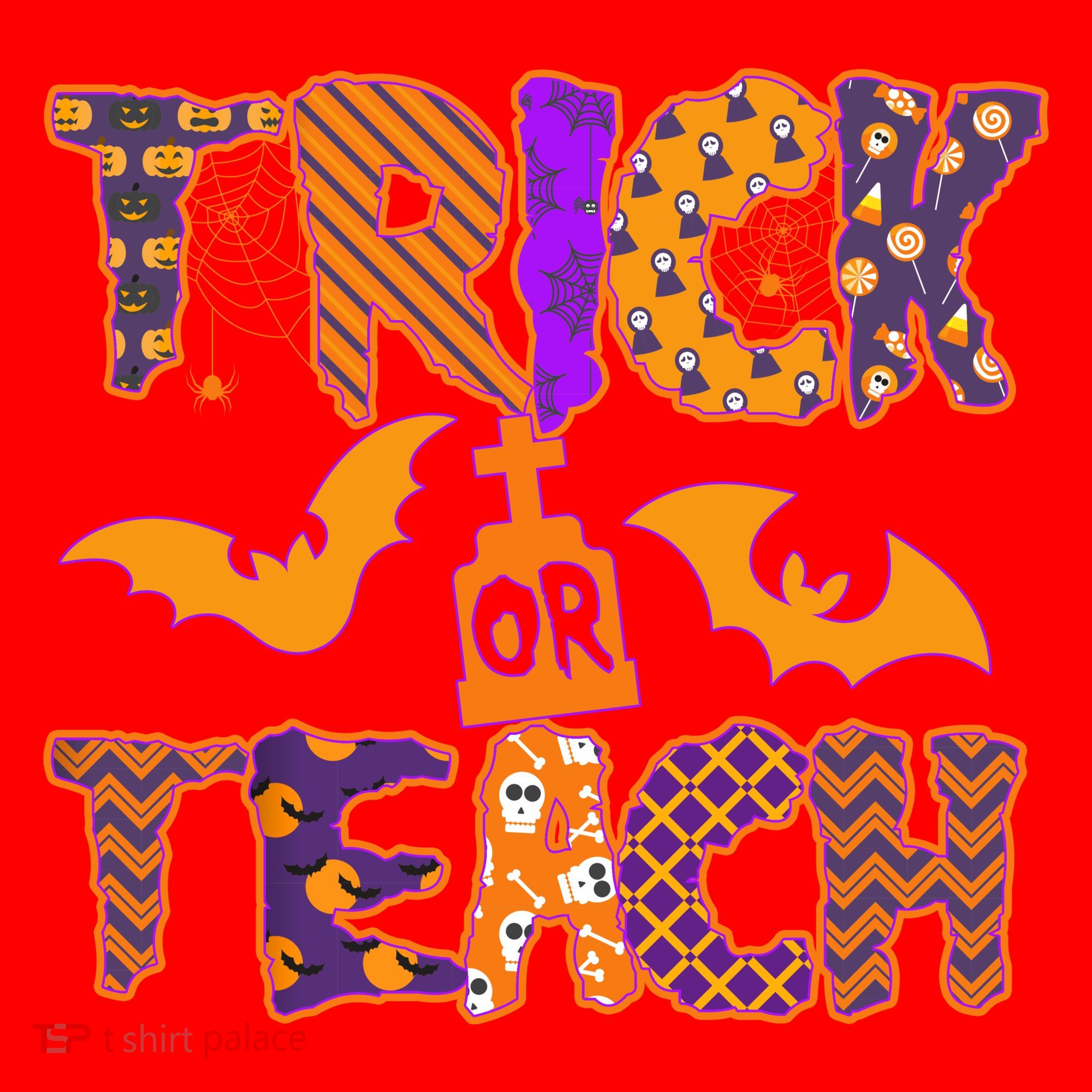 Cute Trick Or Treat Halloween Patterns Santa Hat