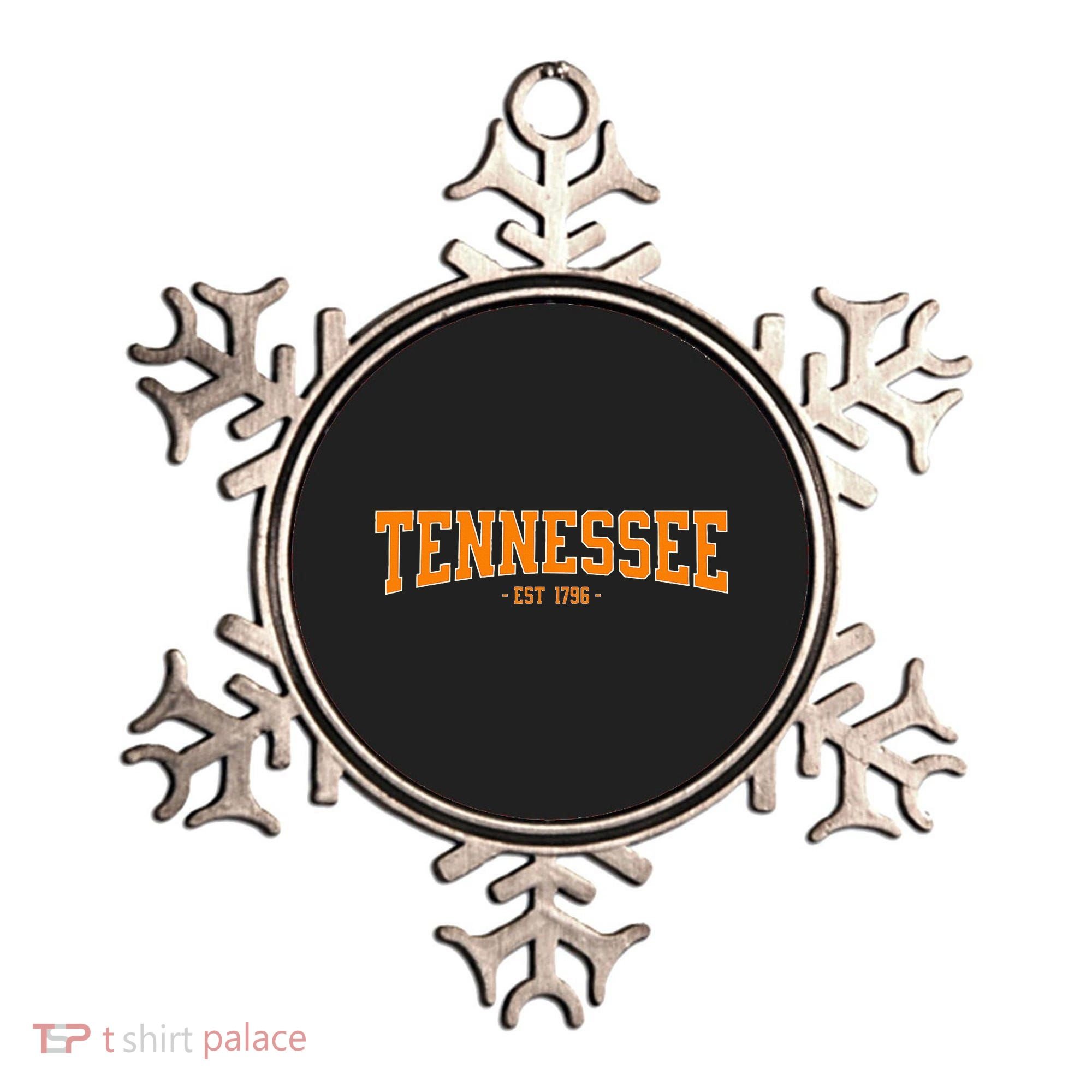 Classic Tn Orange Print Retro Varsity Tennessee Ornament