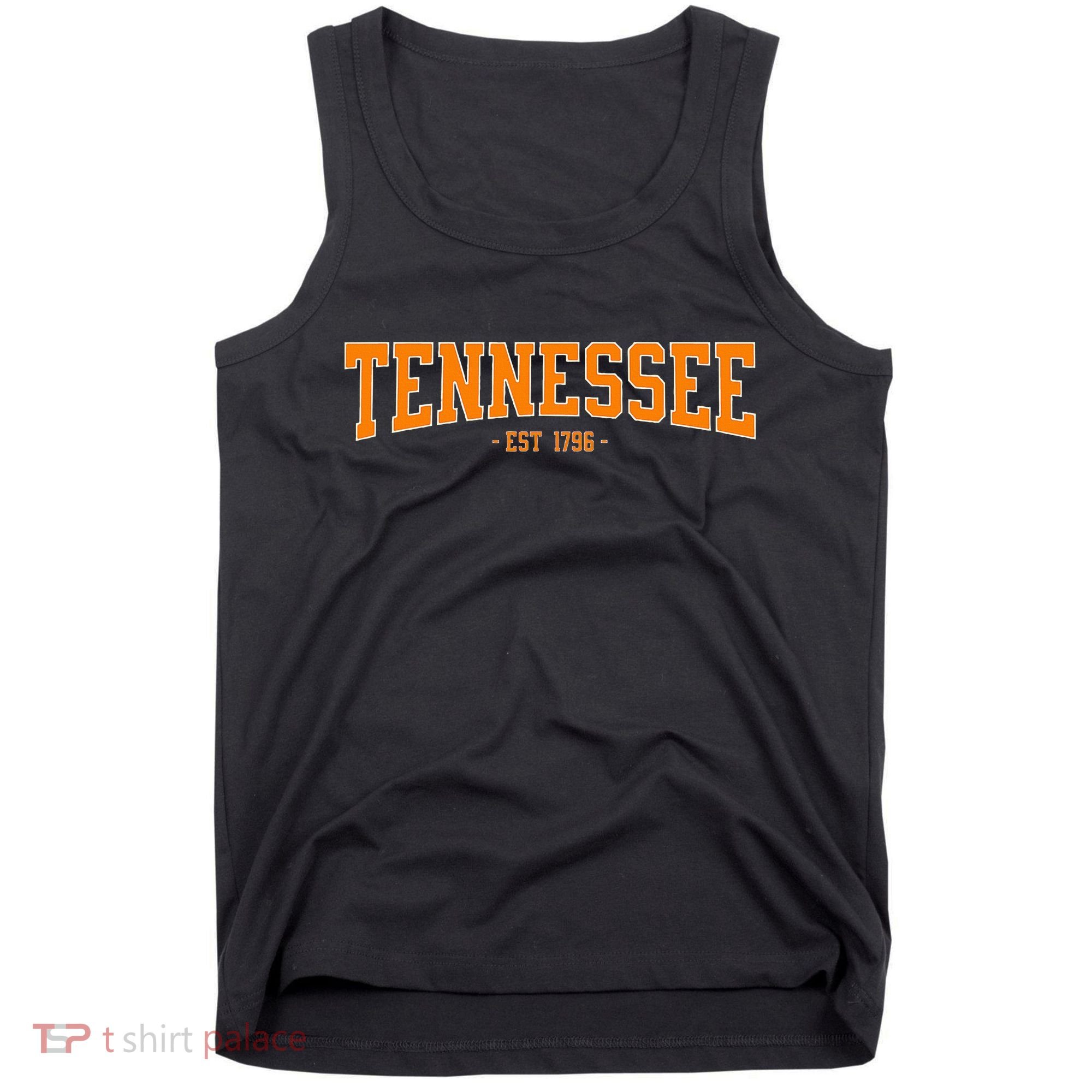 Classic Tn Orange Print Retro Varsity Tennessee Tank Top