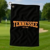 Classic Tn Orange Print Retro Varsity Tennessee Golf Towel thumb 1