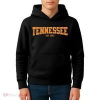 Classic Tn Orange Print Retro Varsity Tennessee Kids Hoodie thumb 4
