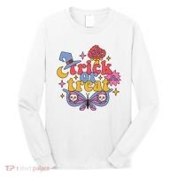 Cute Trick Or Treat Moon Night Butterfly Halloween Long Sleeve Shirt thumb 0
