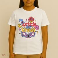 Cute Trick Or Treat Moon Night Butterfly Halloween T-Shirt thumb 4