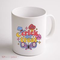 Cute Trick Or Treat Moon Night Butterfly Halloween Coffee Mug thumb 1