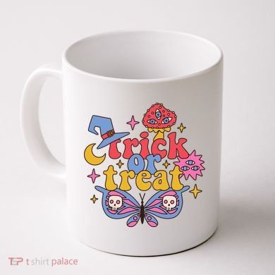 Cute Trick Or Treat Moon Night Butterfly Halloween Coffee Mug