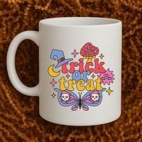 Cute Trick Or Treat Moon Night Butterfly Halloween Coffee Mug thumb 2