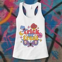 Cute Trick Or Treat Moon Night Butterfly Halloween Women's Tank Top thumb 3