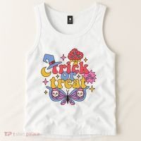 Cute Trick Or Treat Moon Night Butterfly Halloween Tank Top thumb 2