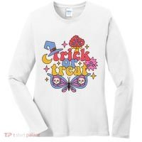 Cute Trick Or Treat Moon Night Butterfly Halloween Women's Long Sleeve Shirt thumb 0