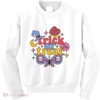 Cute Trick Or Treat Moon Night Butterfly Halloween Kids Sweatshirt thumb 0