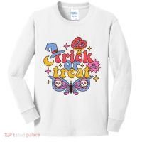 Cute Trick Or Treat Moon Night Butterfly Halloween Kids Long Sleeve Shirt thumb 0