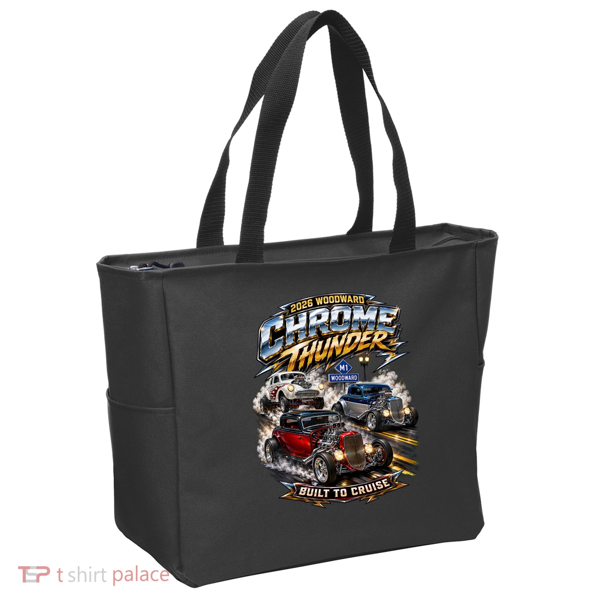 Chrome Thunder On Woodward Built To Cruise 2026 Tote Bag