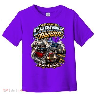 Chrome Thunder On Woodward Built To Cruise 2026 Toddler T-Shirt