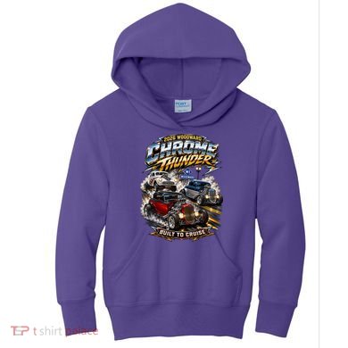 Chrome Thunder On Woodward Built To Cruise 2026 Kids Hoodie