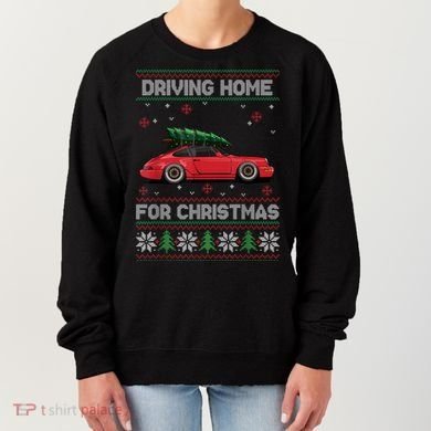 Christmas Tree Oldtimer Car Xmas Ugly Sweater Pullover Look Women's Sweatshirt
