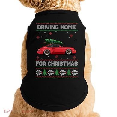 Christmas Tree Oldtimer Car Xmas Ugly Sweater Pullover Look Doggie Tank