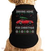 Christmas Tree Oldtimer Car Xmas Ugly Sweater Pullover Look Doggie Tank thumb 0