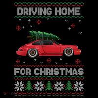 Christmas Tree Oldtimer Car Xmas Ugly Sweater Pullover Look Bucket Hat thumb 4