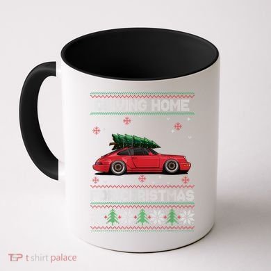 Christmas Tree Oldtimer Car Xmas Ugly Sweater Pullover Look Coffee Mug