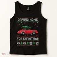 Christmas Tree Oldtimer Car Xmas Ugly Sweater Pullover Look Tank Top thumb 2