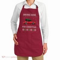 Christmas Tree Oldtimer Car Xmas Ugly Sweater Pullover Look Apron thumb 2
