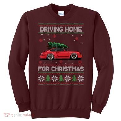Christmas Tree Oldtimer Car Xmas Ugly Sweater Pullover Look Sweatshirt