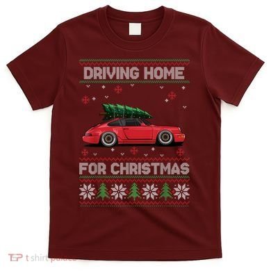 Christmas Tree Oldtimer Car Xmas Ugly Sweater Pullover Look T-Shirt
