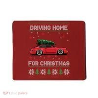 Christmas Tree Oldtimer Car Xmas Ugly Sweater Pullover Look Mousepad thumb 0