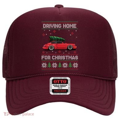 Christmas Tree Oldtimer Car Xmas Ugly Sweater Pullover Look Hat