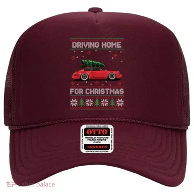 Christmas Tree Oldtimer Car Xmas Ugly Sweater Pullover Look Hat