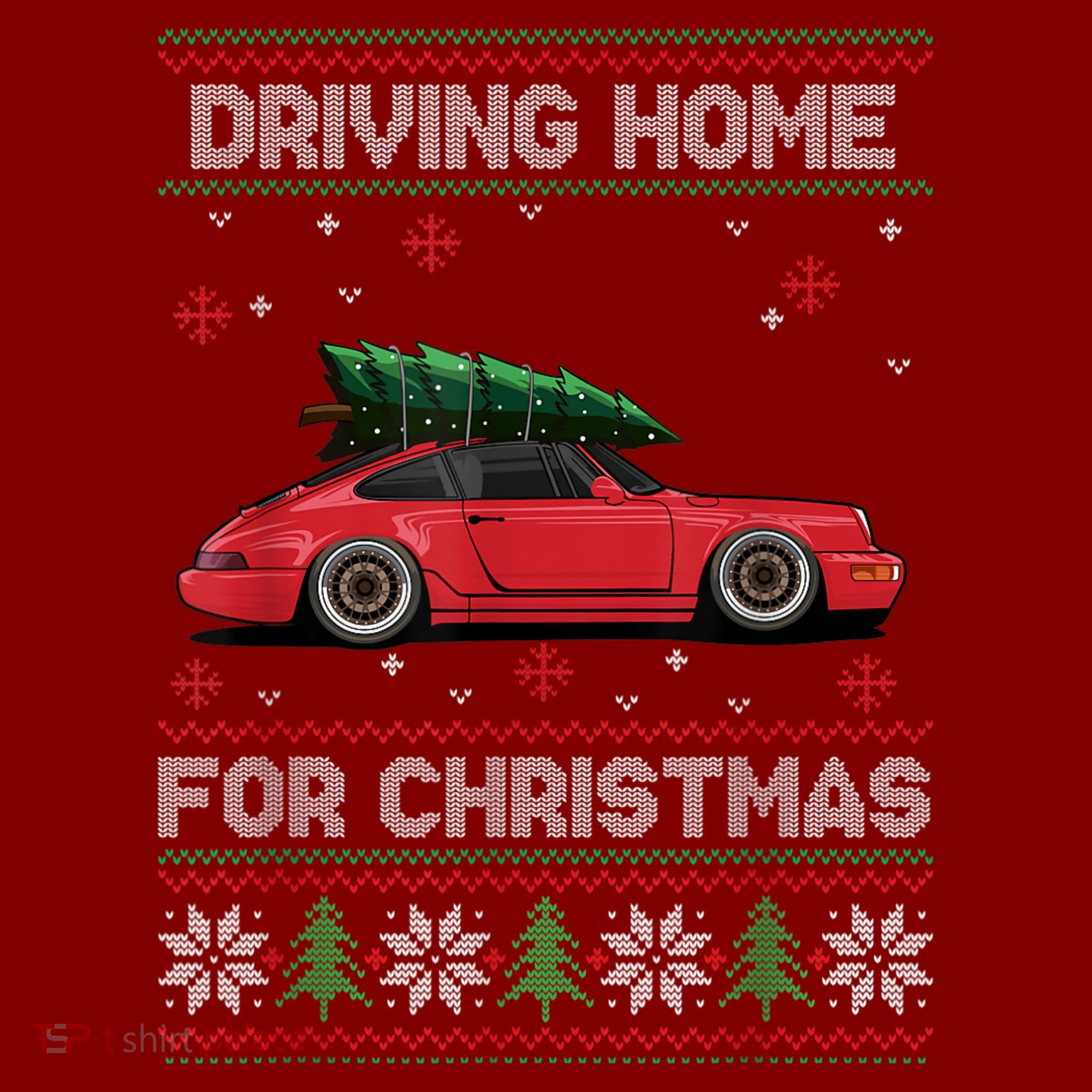 Christmas Tree Oldtimer Car Xmas Ugly Sweater Pullover Look Kids Sweatshirt