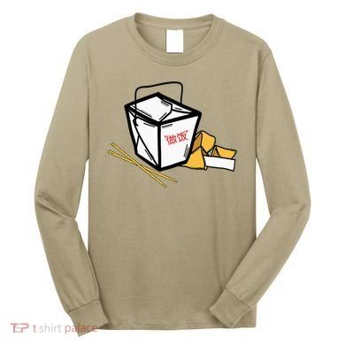 Chinese Take Out Fortune Cookie Asian Inspired Long Sleeve Shirt