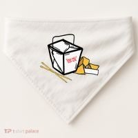 Chinese Take Out Fortune Cookie Asian Inspired USA-Made Doggie Bandana thumb 0