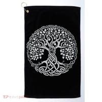 Celtic Tree Of Life Or Gaelic Knotwork Art Oak Golf Towel thumb 0